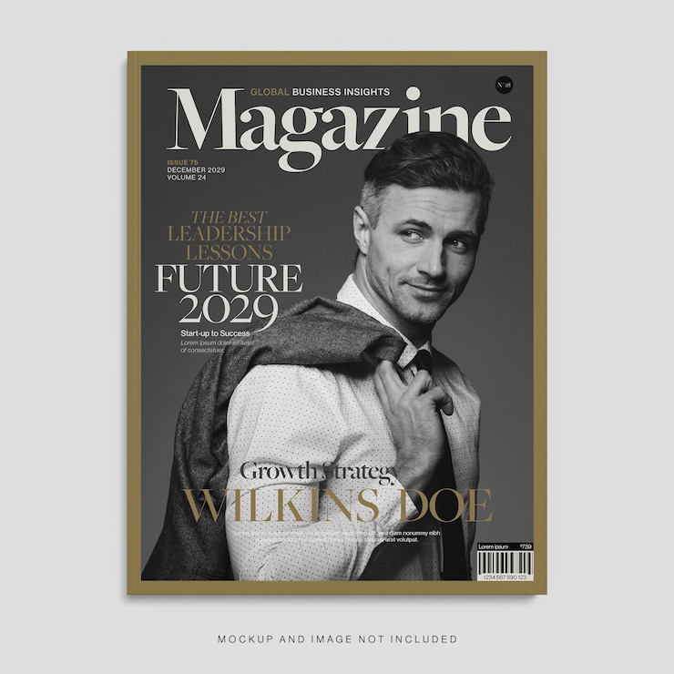 PSD plantilla de portada de revista de negocios en photoshop psd