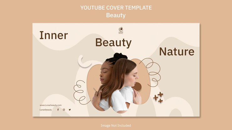 PSD plantilla de portada de youtube belleza 2023