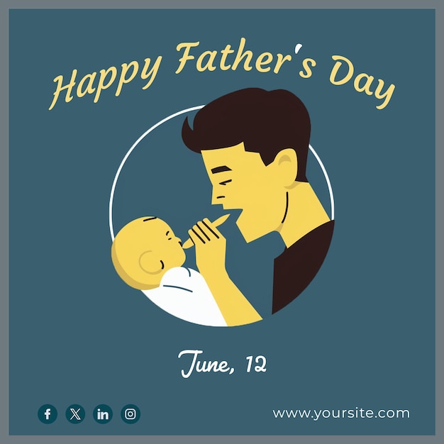 plantilla de post de día del padre en Instagram