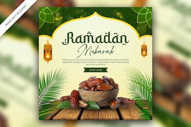 Plantilla de post de diseño de redes sociales de ramadán