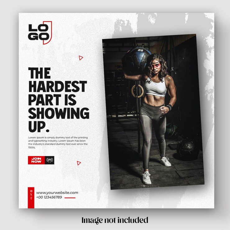 PSD plantilla de post de gimnasio y fitness en las redes sociales