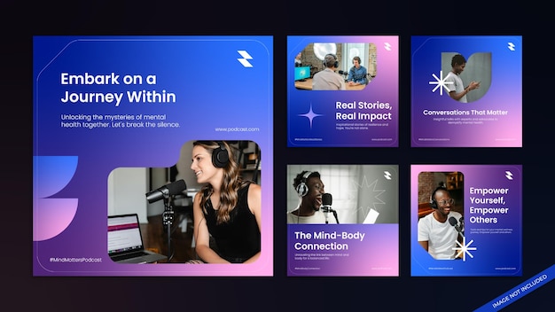 plantilla de post de podcast de salud mental