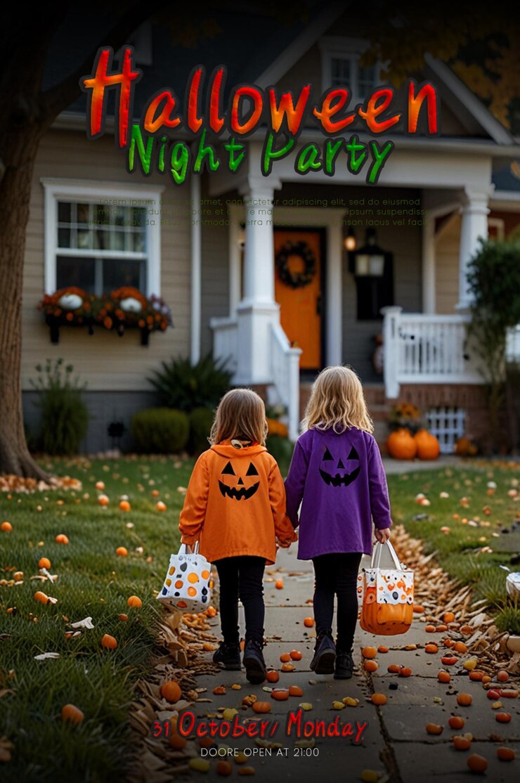 plantilla de póster A4 para la celebración de Halloween
