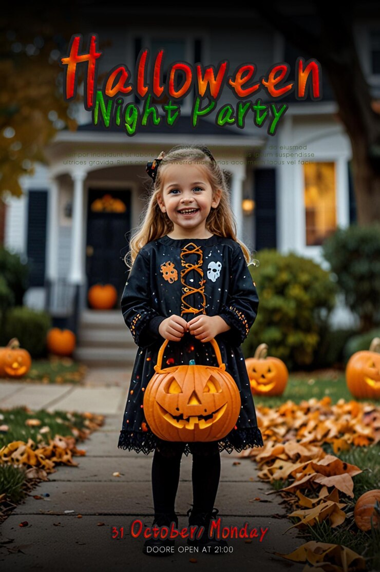 plantilla de póster A4 para la celebración de Halloween