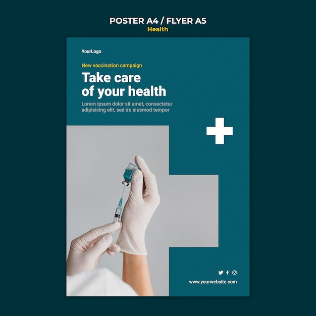 PSD plantilla de póster de atención médica