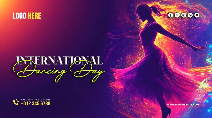 plantilla de póster de banner de las redes sociales del Día Internacional de la Danza