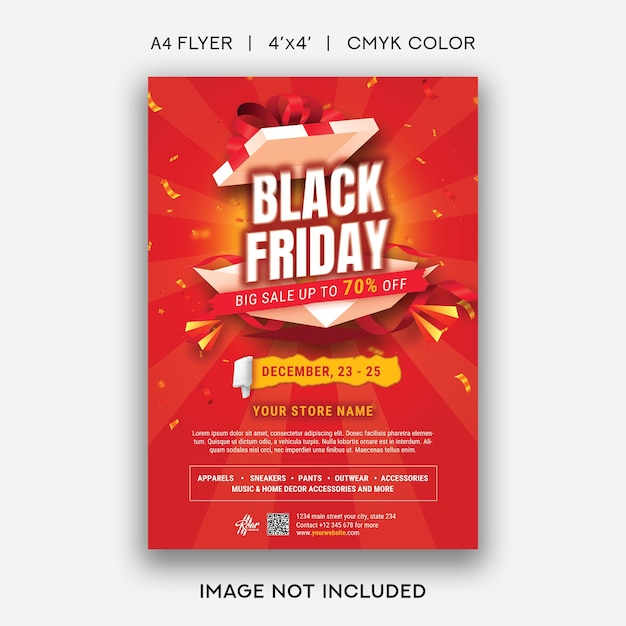 Plantilla de póster de black friday