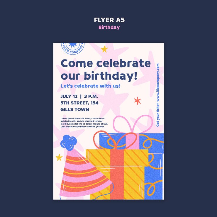 PSD plantilla de póster de celebración de cumpleaños