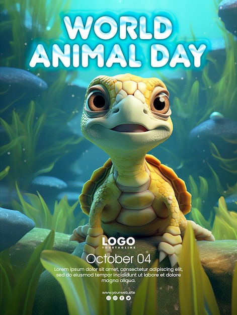 Plantilla de póster de celebración del día de los animales.