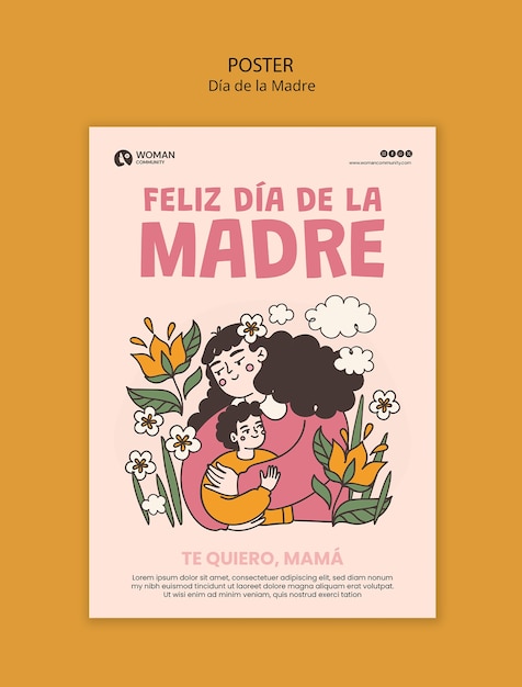 PSD plantilla de póster para la celebración del día de la mujer