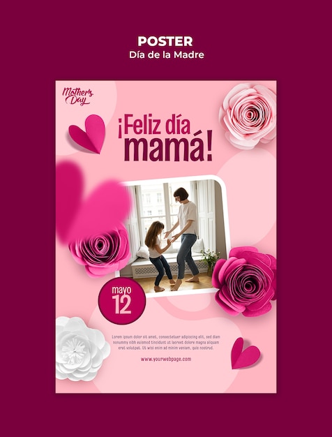 PSD plantilla de póster para la celebración del día de la mujer