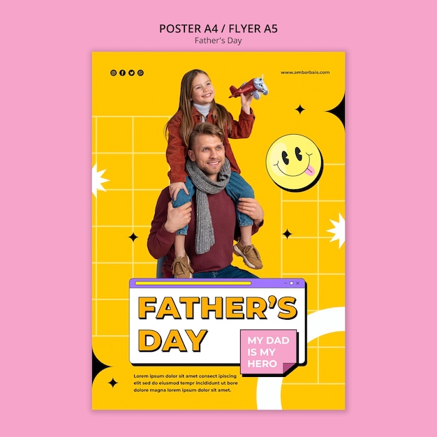 PSD plantilla de póster de celebración del día del padre