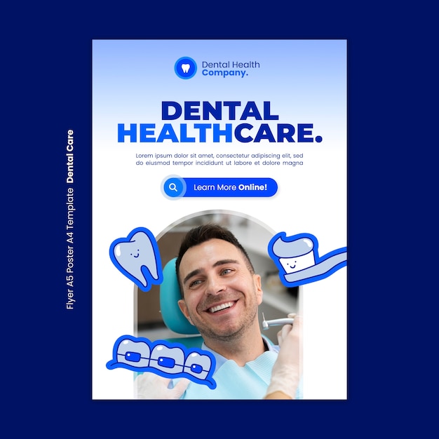 PSD plantilla de póster de cuidado dental