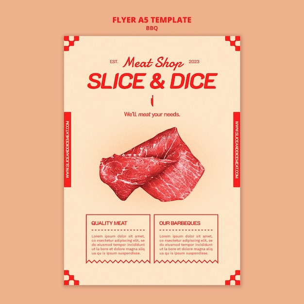 Plantilla de póster de deliciosa barbacoa