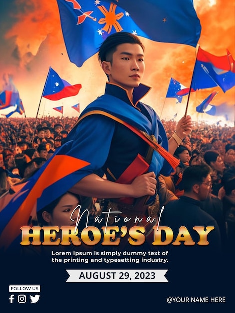 PSD plantilla de póster del día de los héroes nacionales de filipinas psd