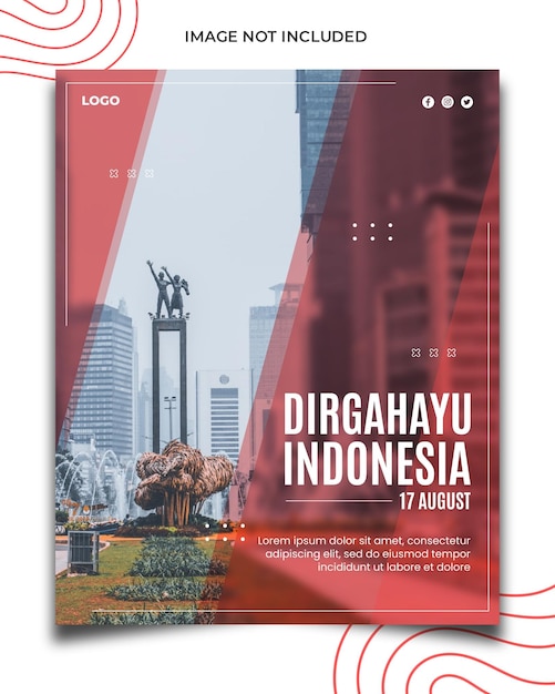 Plantilla de póster dirgahayu indonesia