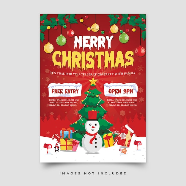 plantilla de póster de Feliz Navidad