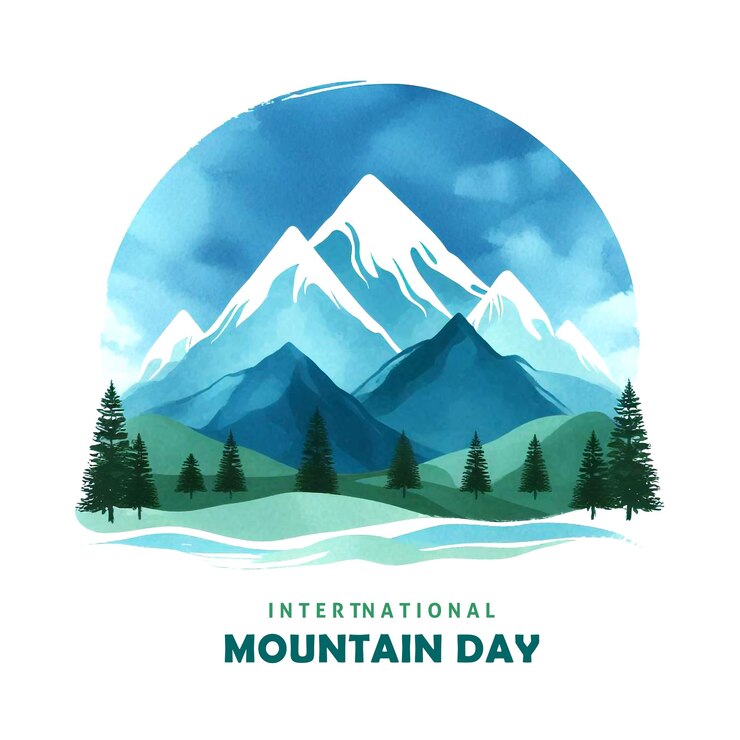 PSD plantilla de póster de ilustración vectorial de diseño para el día internacional de la montaña