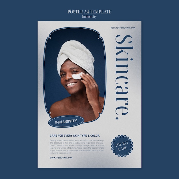 PSD plantilla de póster minimalista para el cuidado de la piel