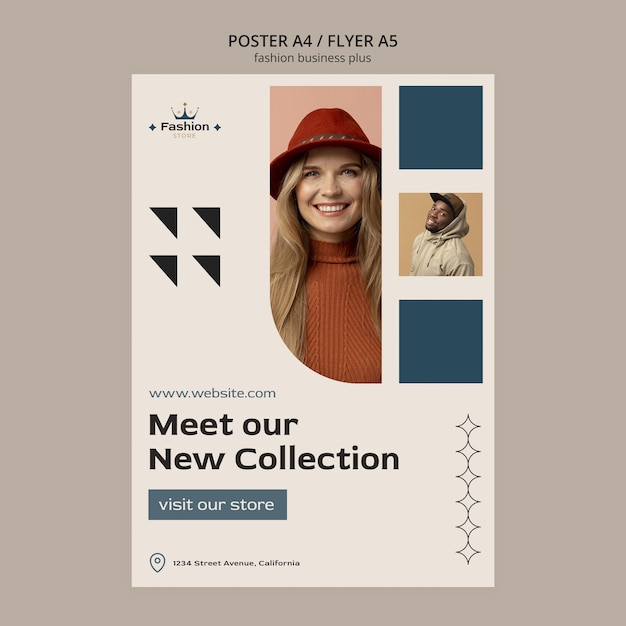 Plantilla de póster de negocios de moda