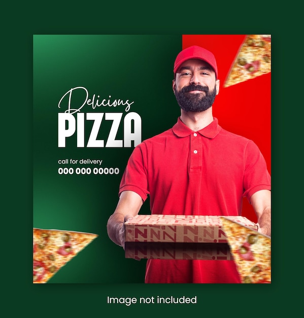 PSD plantilla de póster de pizza para psd