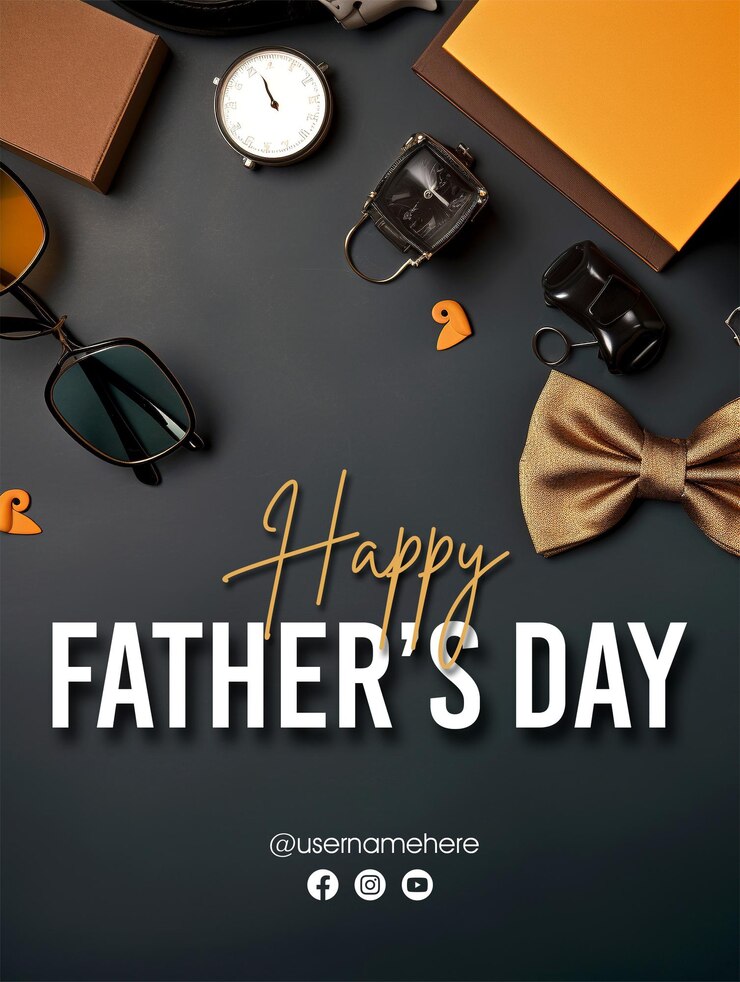 plantilla de póster de publicación en redes sociales del día del padre feliz
