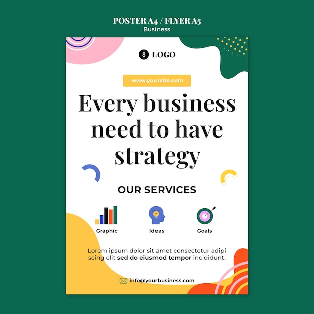 Plantilla de póster de soluciones empresariales