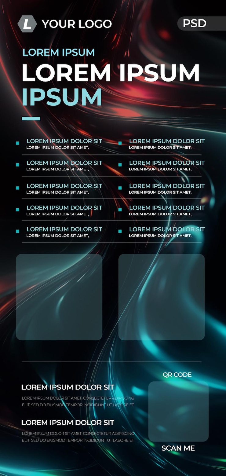 PSD plantilla de póster de tecnología moderna en capas de hd psd