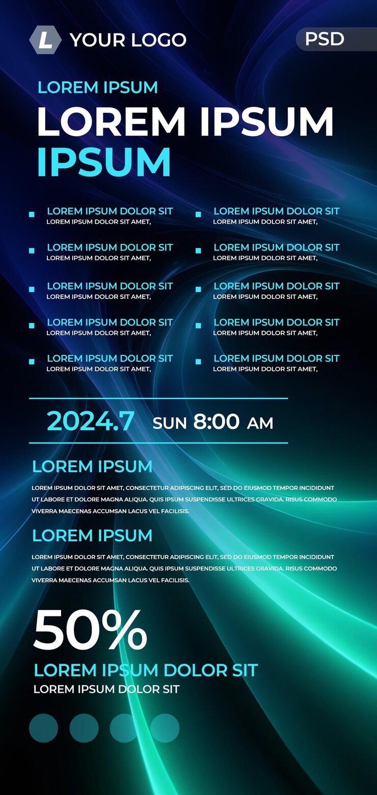 PSD plantilla de póster de tecnología moderna en capas de hd psd