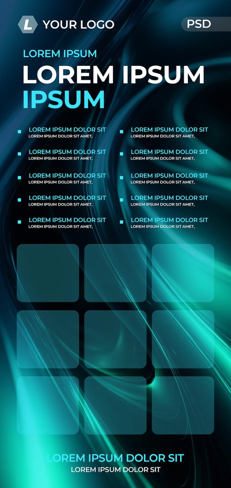 PSD plantilla de póster de tecnología moderna en capas de hd psd
