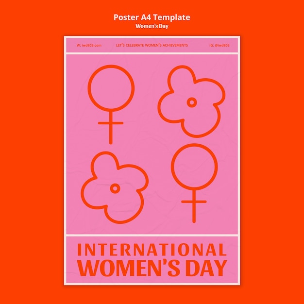 Plantilla de póster vertical para el día internacional de la mujer.