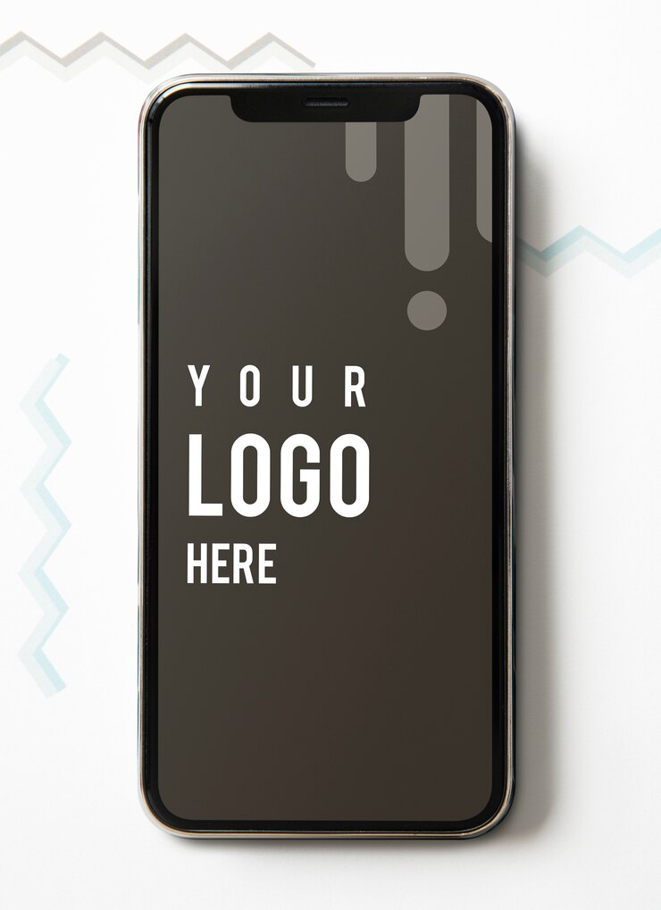PSD plantilla premium de maqueta de pantalla de teléfono móvil