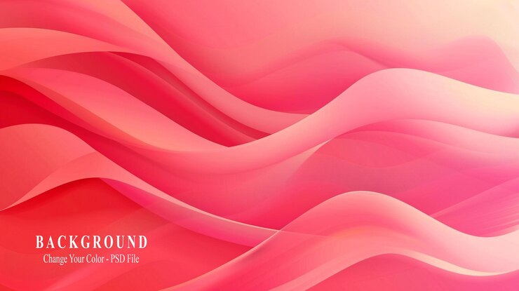 PSD plantilla de presentación de vectores de línea de onda con fondo de gradiente rojo y rosa para negocios