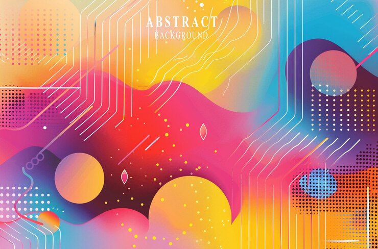 PSD plantilla de presentación vectorial de fondo abstracto colorido con gradiente y formas geométricas