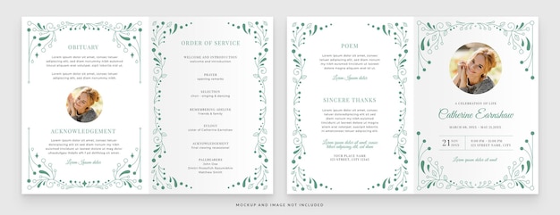 Plantilla de programa funerario en PSD