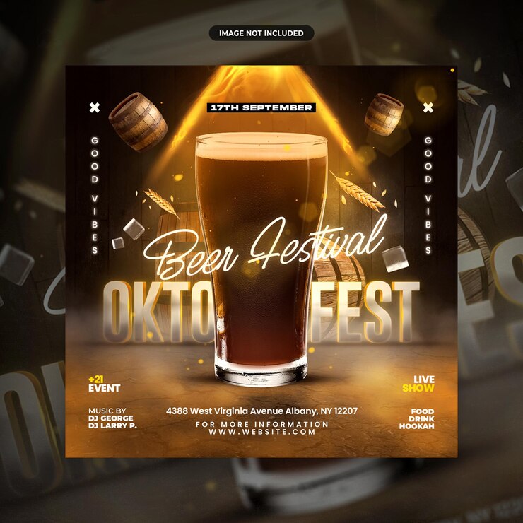 PSD plantilla de promoción de publicación en las redes sociales o volante del festival de cerveza oktoberfest
