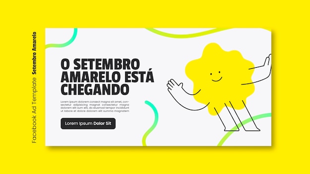 PSD plantilla de promoción en las redes sociales para la campaña de concienciación sobre la prevención del suicidio en brasil