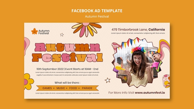 PSD plantilla de promoción de redes sociales de celebración del festival de otoño
