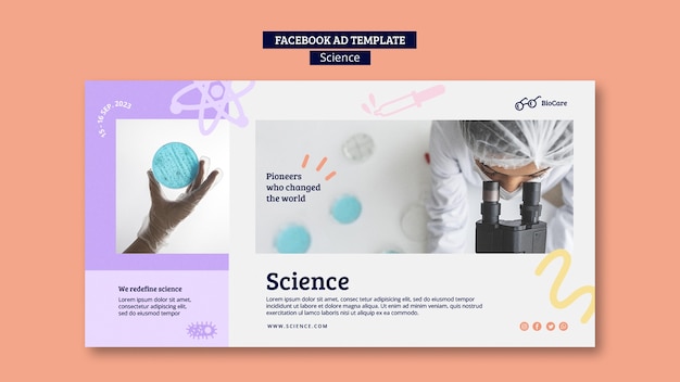 PSD plantilla de promoción de redes sociales de ciencia y tecnología