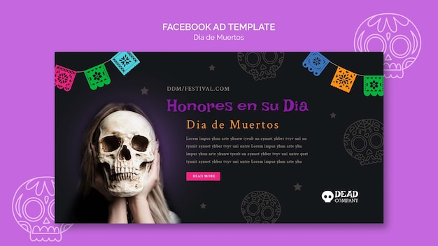 PSD plantilla de promoción de redes sociales de dia de muertos