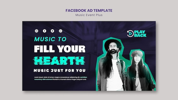 Plantilla de promoción de redes sociales para evento musical