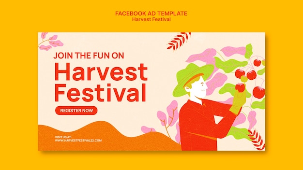 Plantilla de promoción de redes sociales del festival de la cosecha con verduras