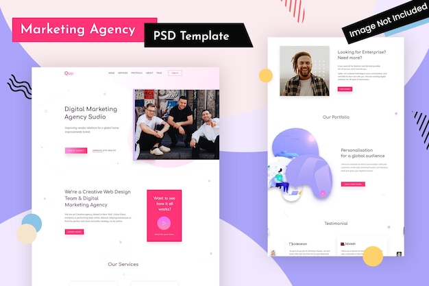 PSD plantilla psd de agencia creativa para sitio web