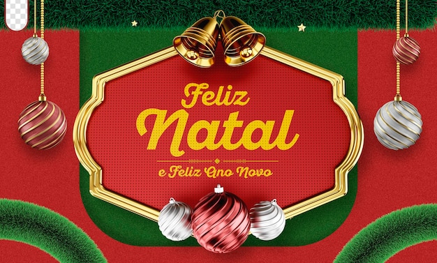 PSD plantilla psd celebración de redes sociales feliz navidad feliz natal en brasil