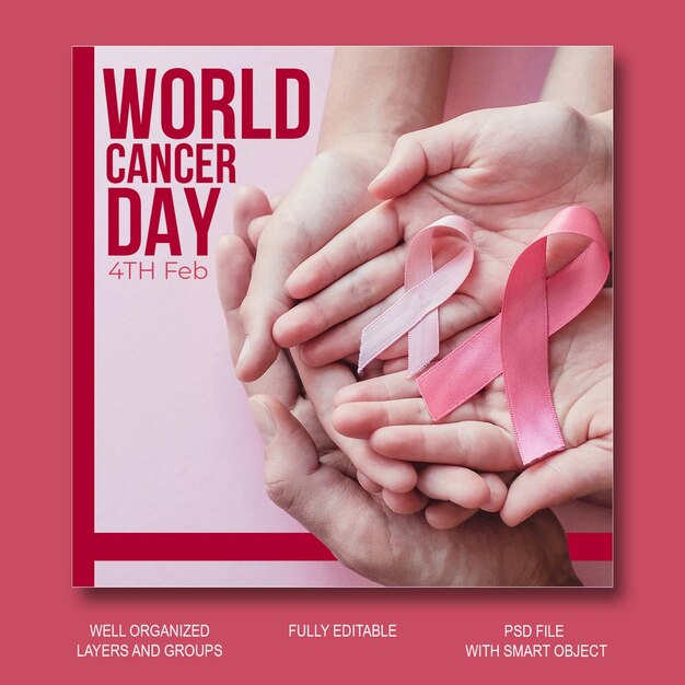 PSD plantilla psd del día mundial del cáncer