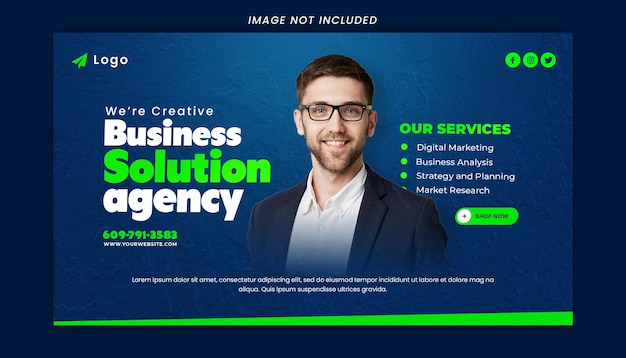 Plantilla PSD de diseño de banner web de agencia de marketing