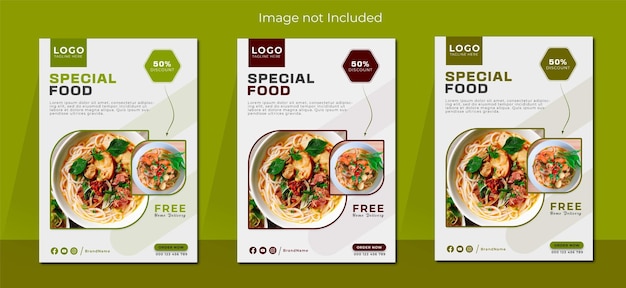 PSD plantilla psd de diseño de comida especial con representación de diferentes colores.