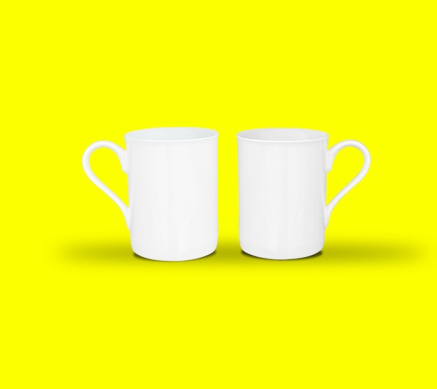 plantilla PSD de diseño de maqueta de dos tazas