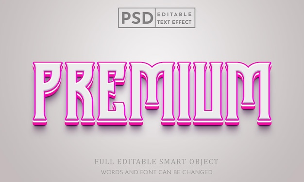 Plantilla psd de efecto de estilo de texto 3d premium