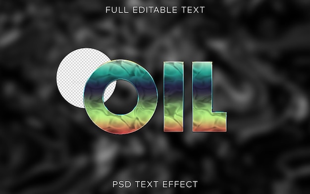 Plantilla PSD con efecto de estilo de texto ACEITE
